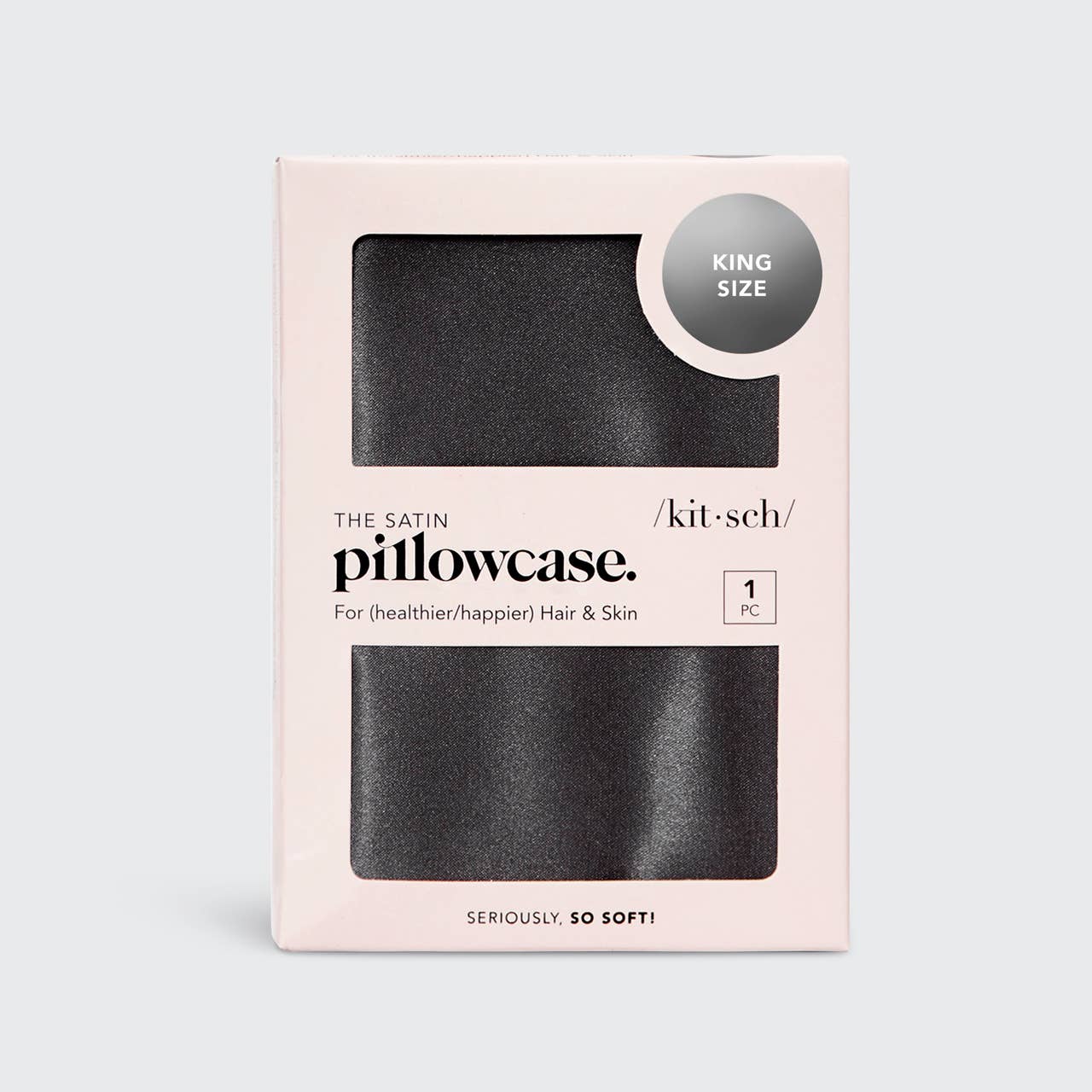 Kitsch Satin King Pillowcase Charcoal
