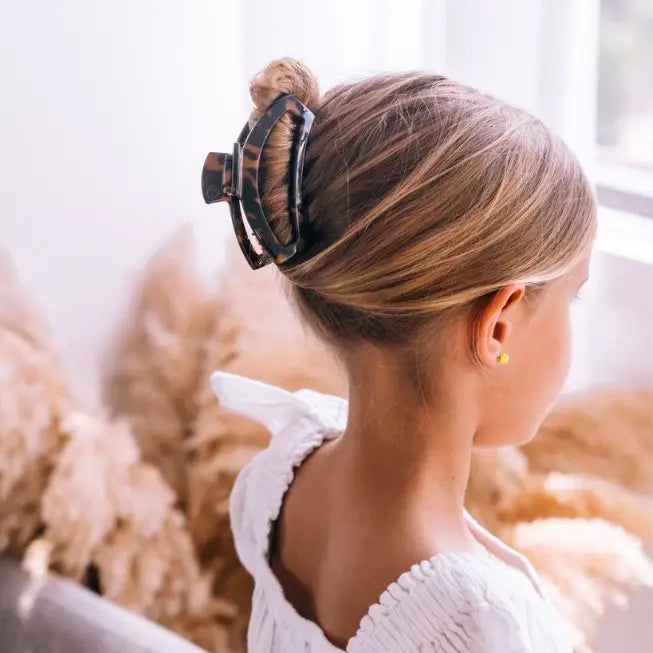 Teleties Open Hair Clip | Medium | Tortoise