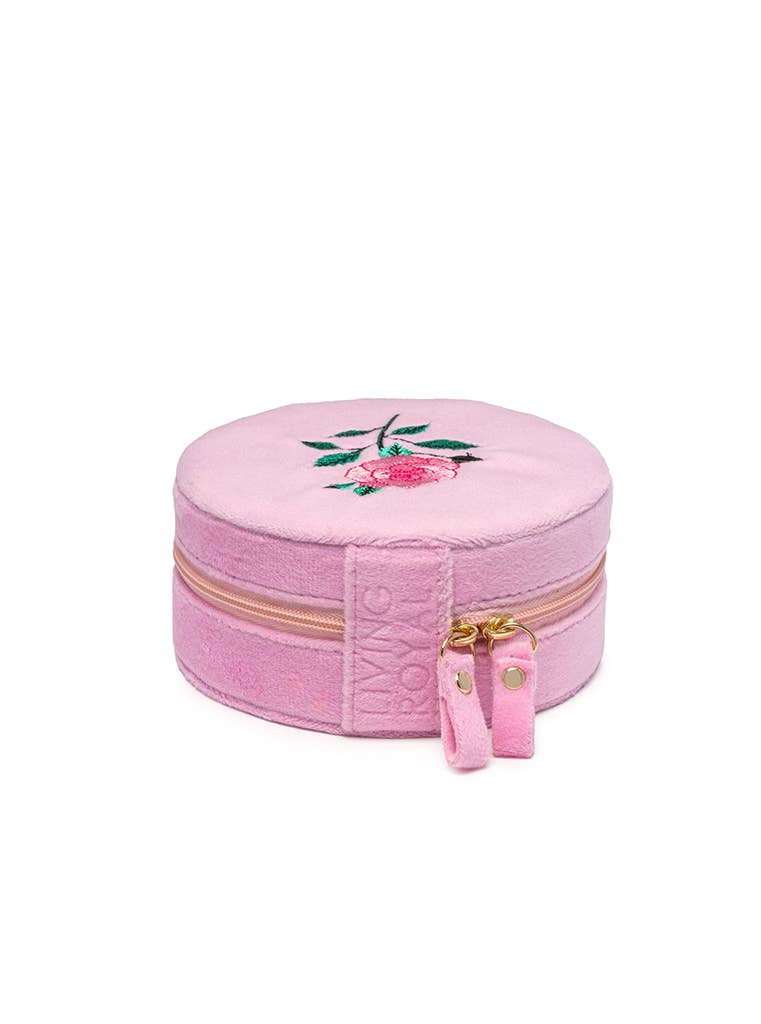 Living Royal Velvet Jewelry Zip Case Rose
