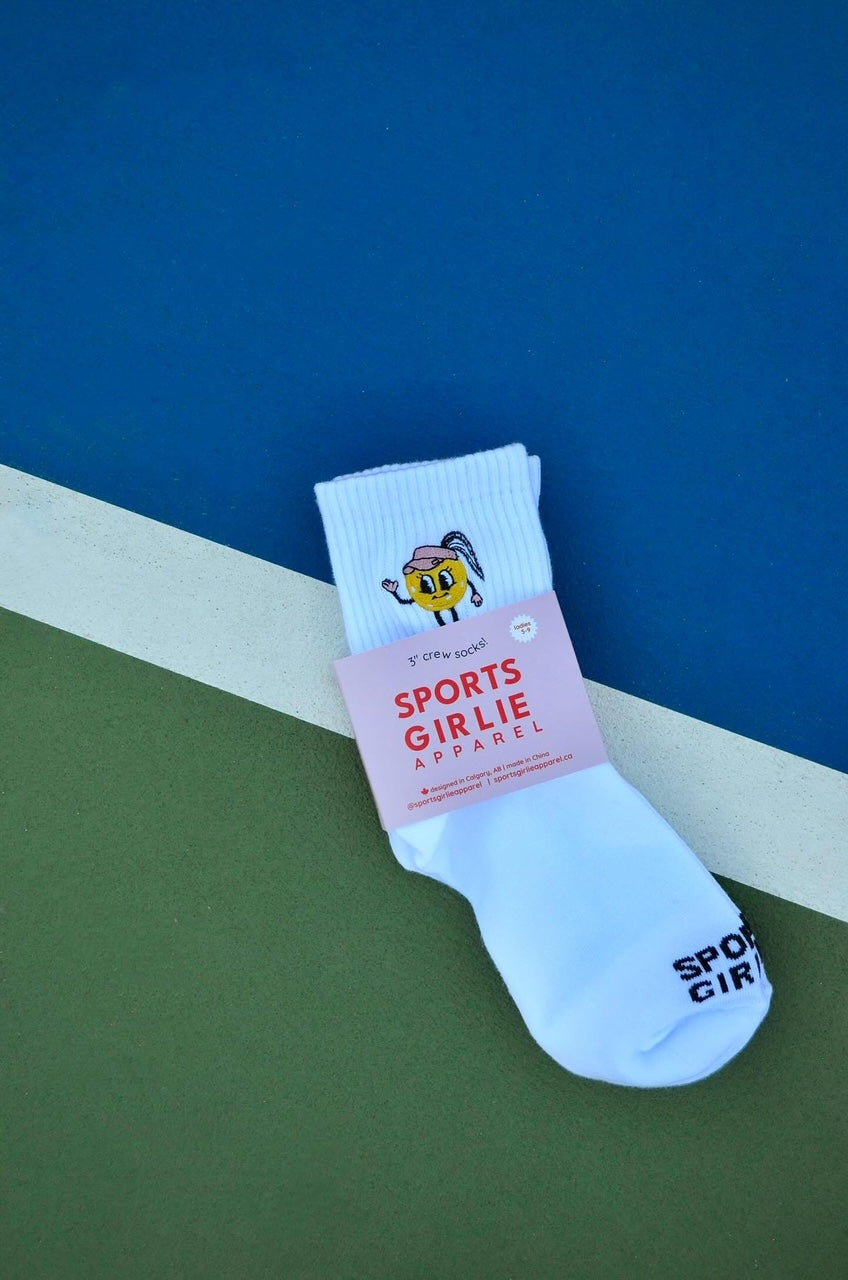 Pickleball Girlie Emboroidered Socks