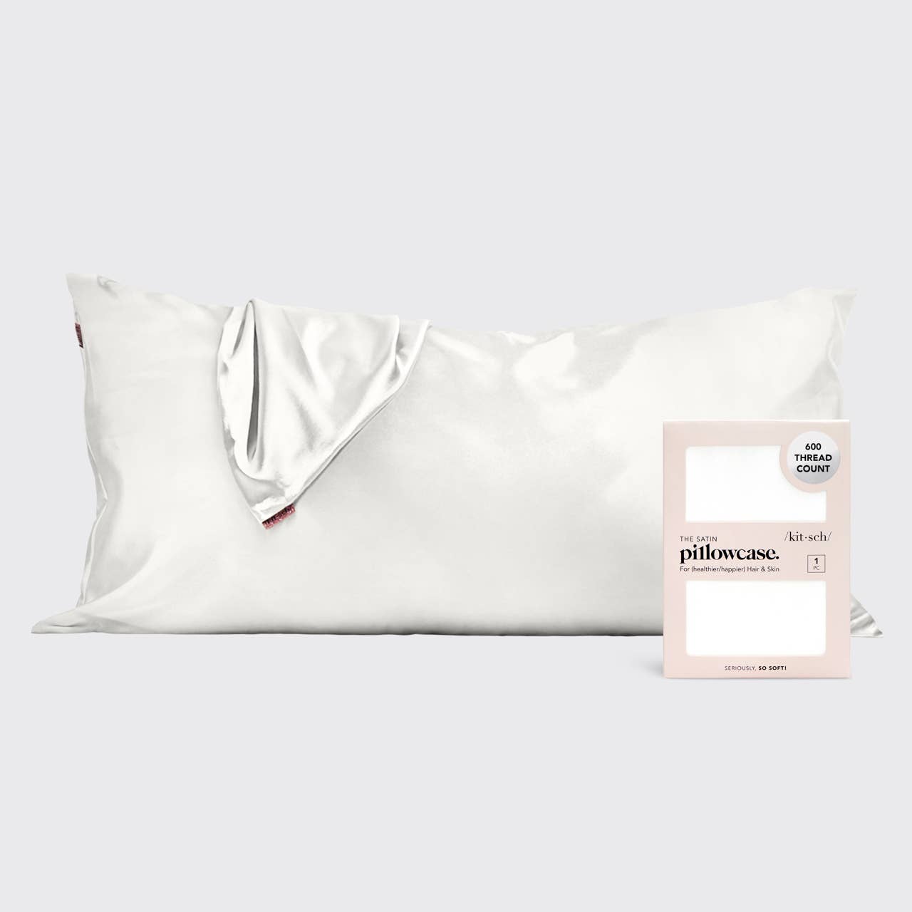 Kitsch Satin King Pillowcase Ivory
