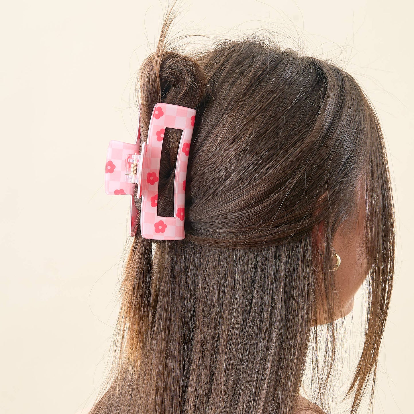 Claw Clip-Check Hot Pink