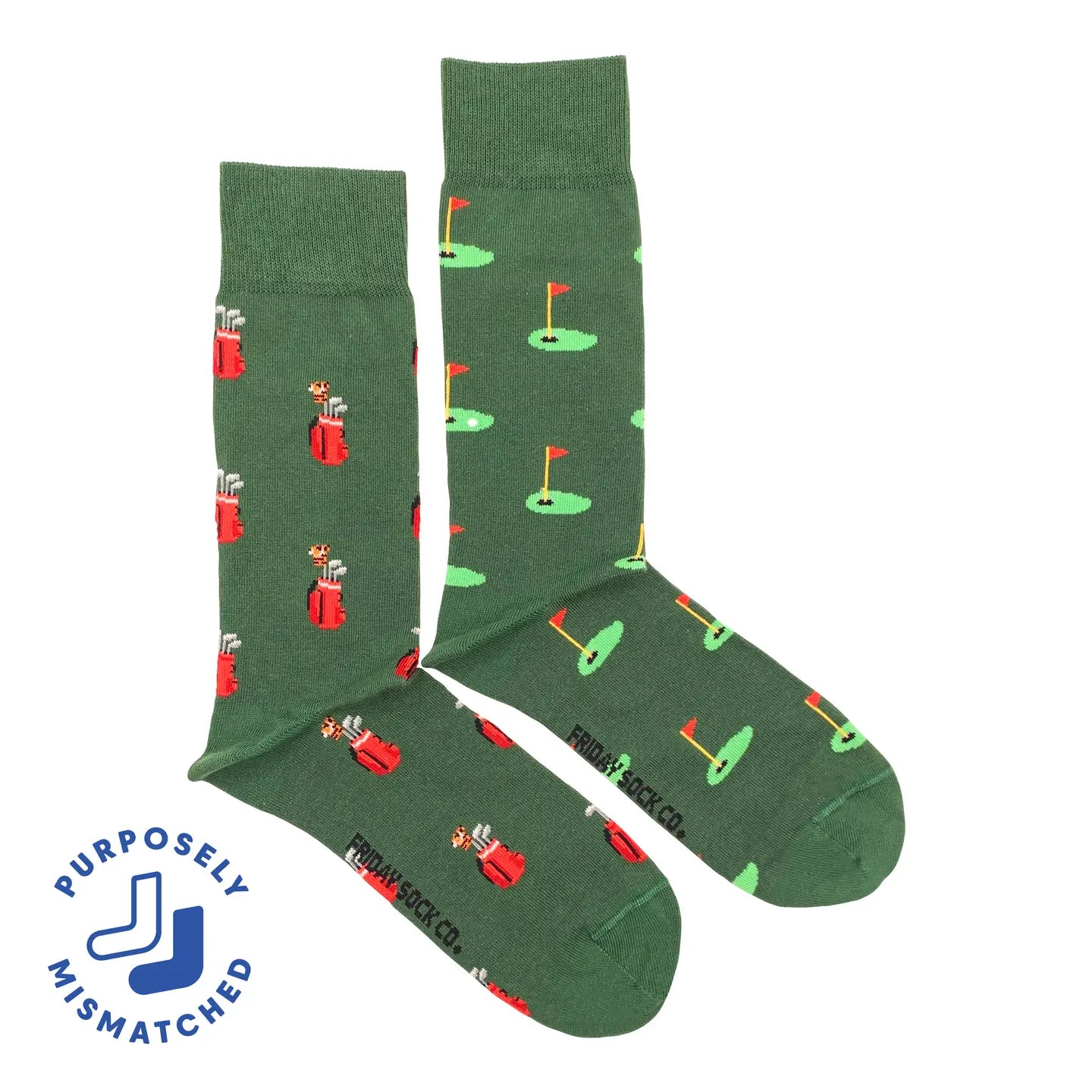 Friday Sock Co. Golf Clubs & Green Socks
