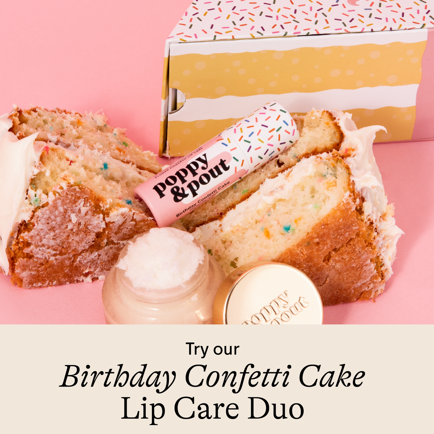 Purple Birthday Confetti Cake Lip Balm