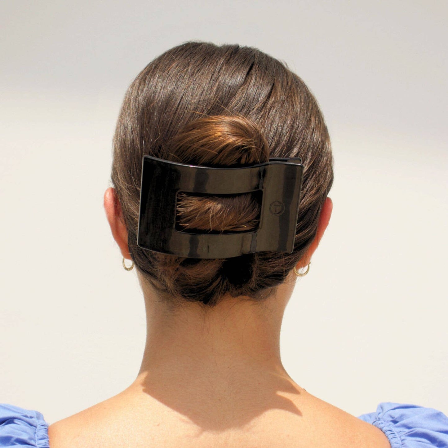 Teleties Flat Rectangle Hair Clip Large Jet Black
