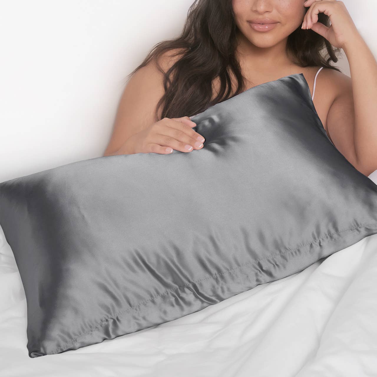 Kitsch Satin King Pillowcase Charcoal