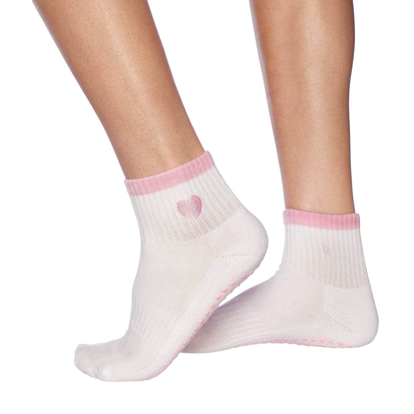 Souls. Pink Heart Grip Socks