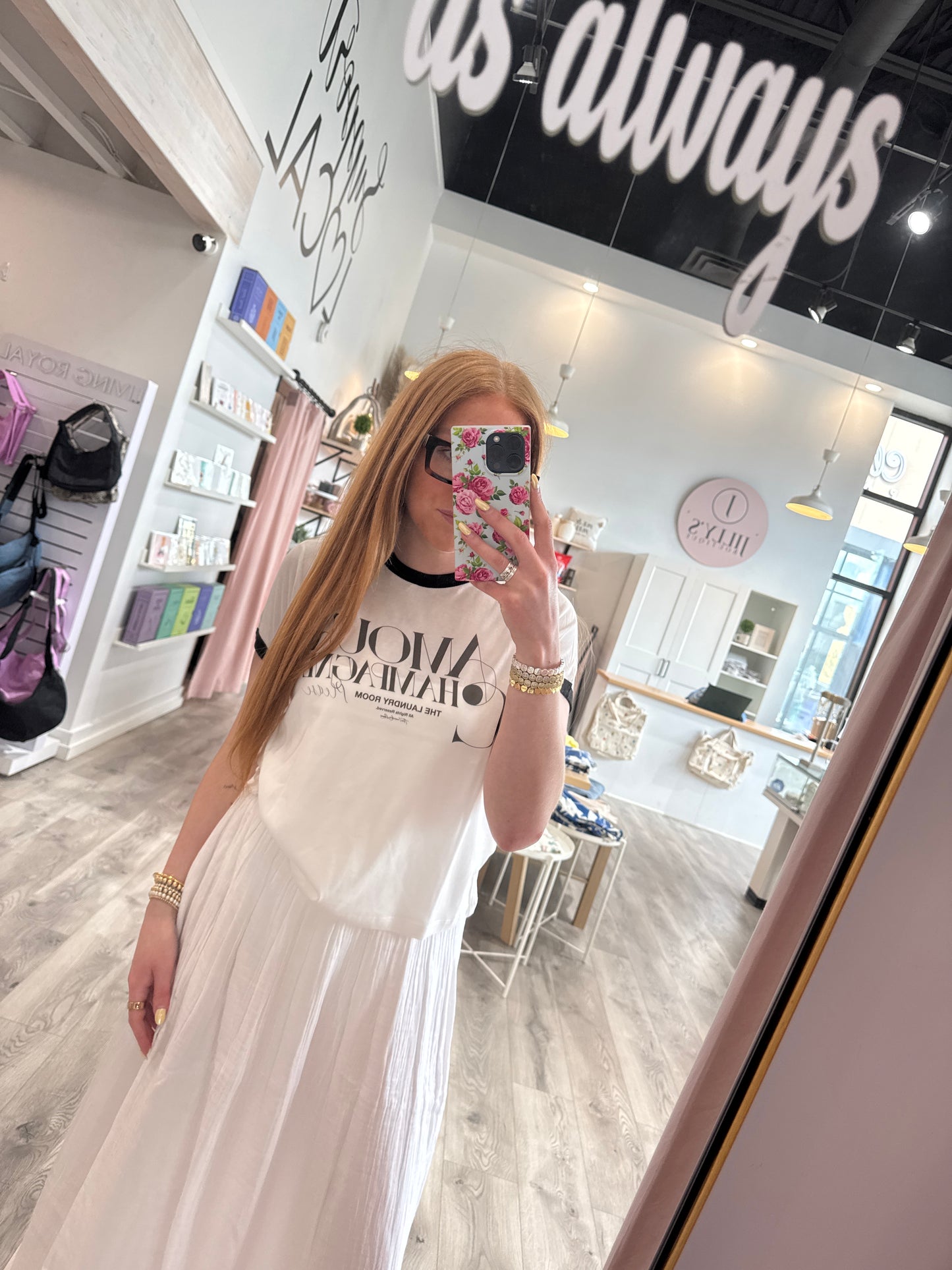 The Laundry Room Amour Champagne Perfect Ringer Tee