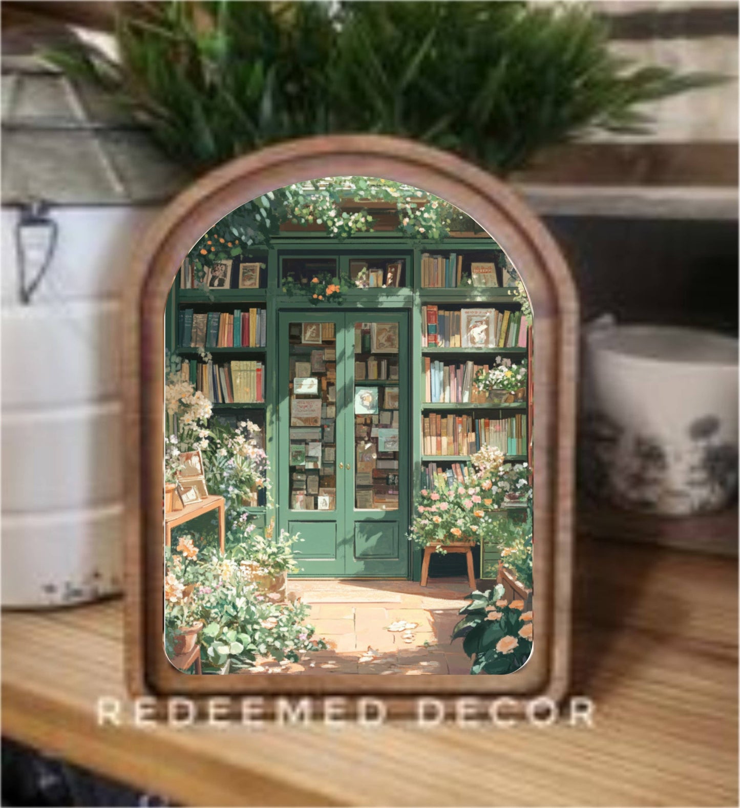 Arch Top Book Store Framed Art : 6x8"