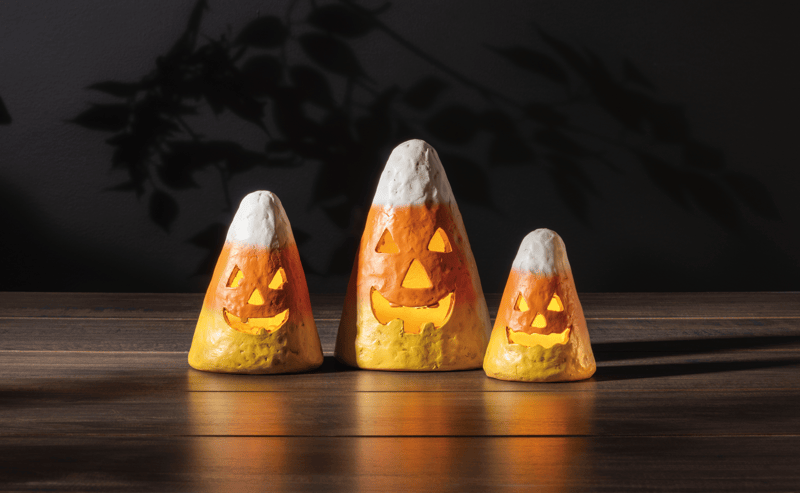 Mudpie Mache Candy Corn Votive
