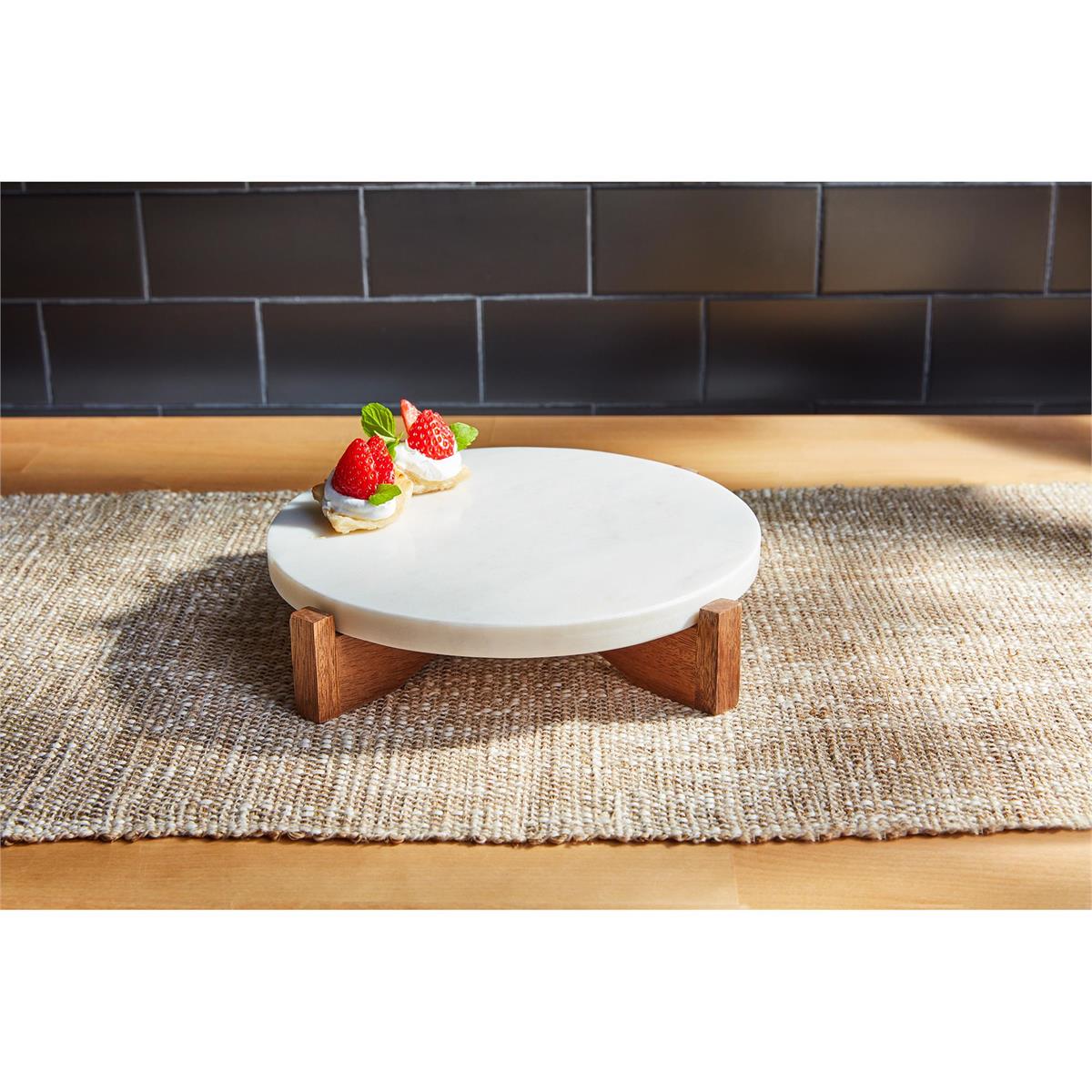 Mudpie Marble Server With Wood Stand