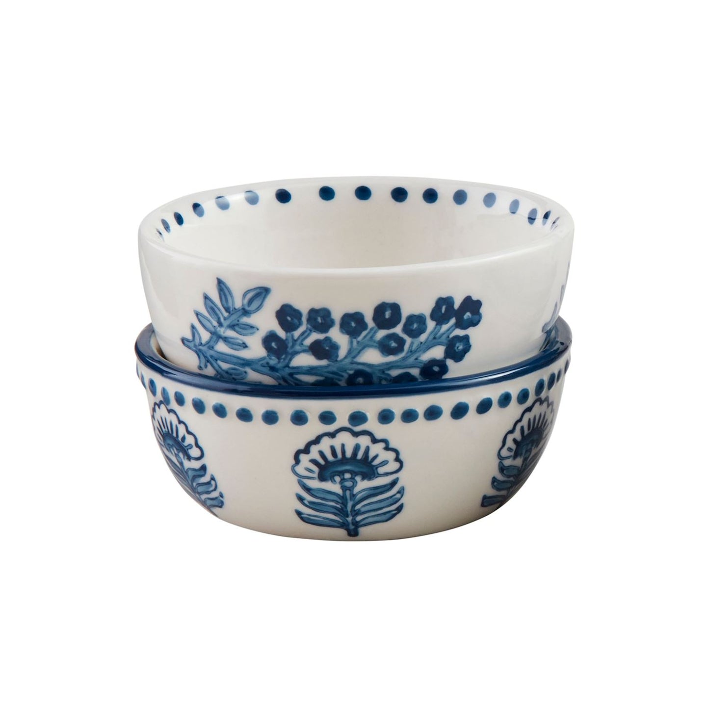 Mudpie Blooms Black Print Tidbit Dishes