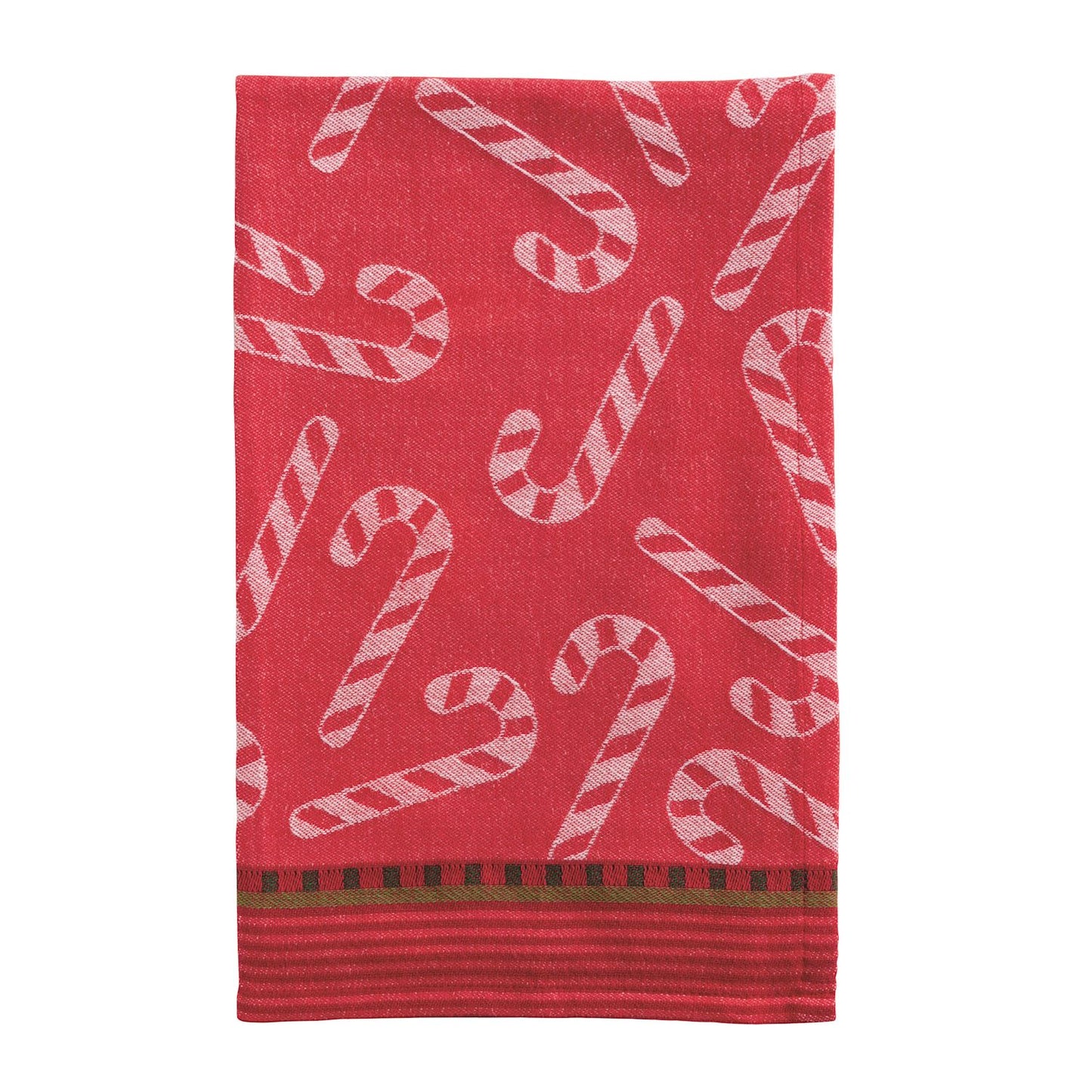 Mudpie Christmas Candy Cane Jacquard Towel
