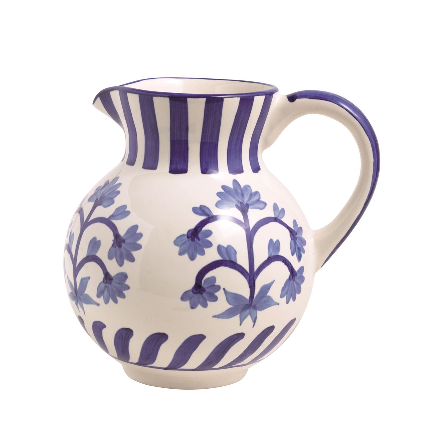 Mudpie Blue Floral Pitcher