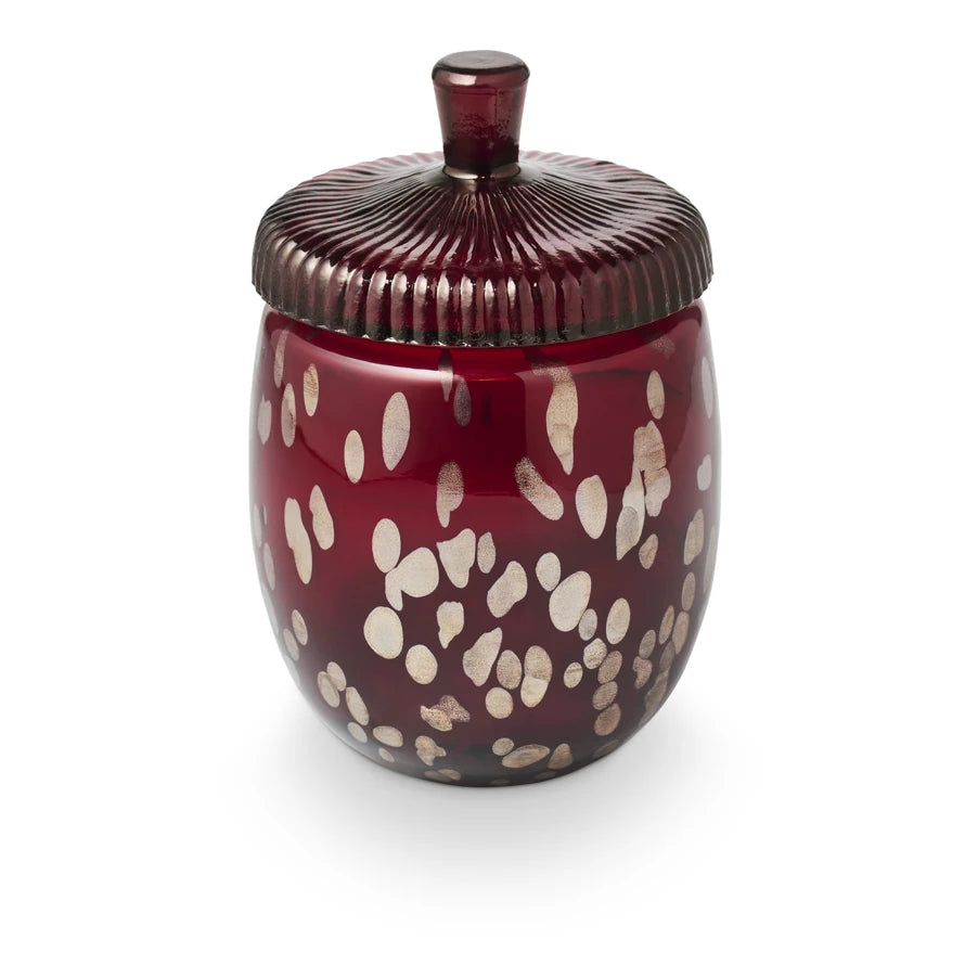 Illume Crimson Woods Glass Acorn Candle