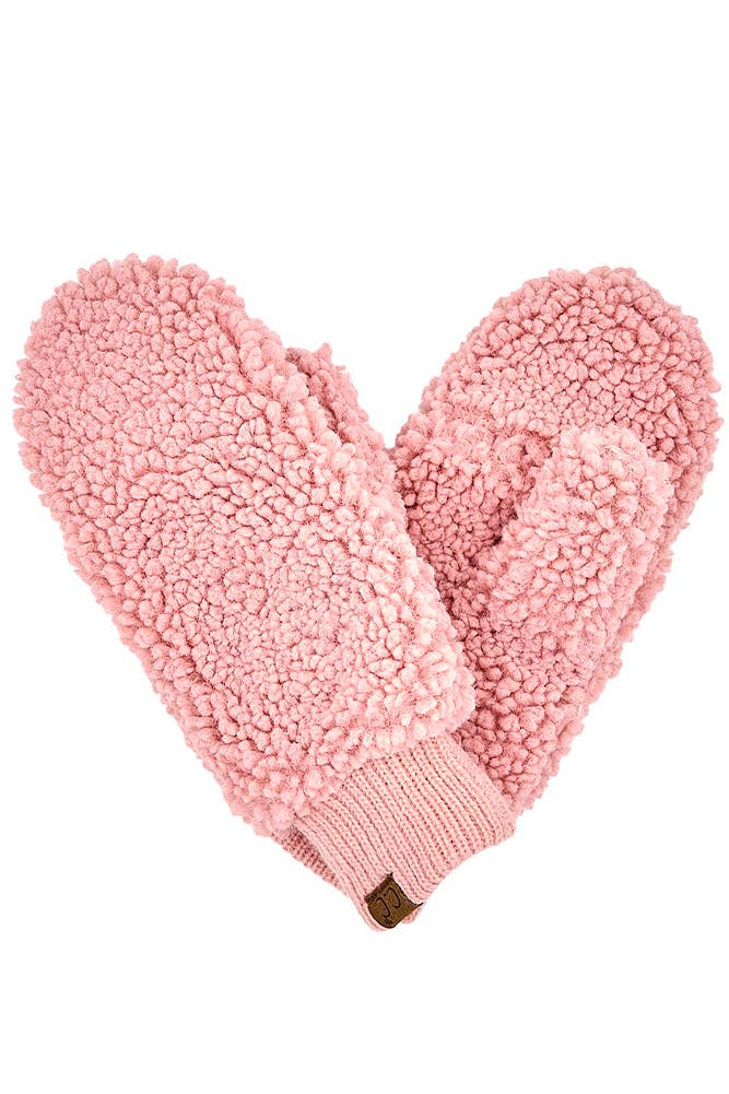 Sherpa Mitten Gloves: Rose