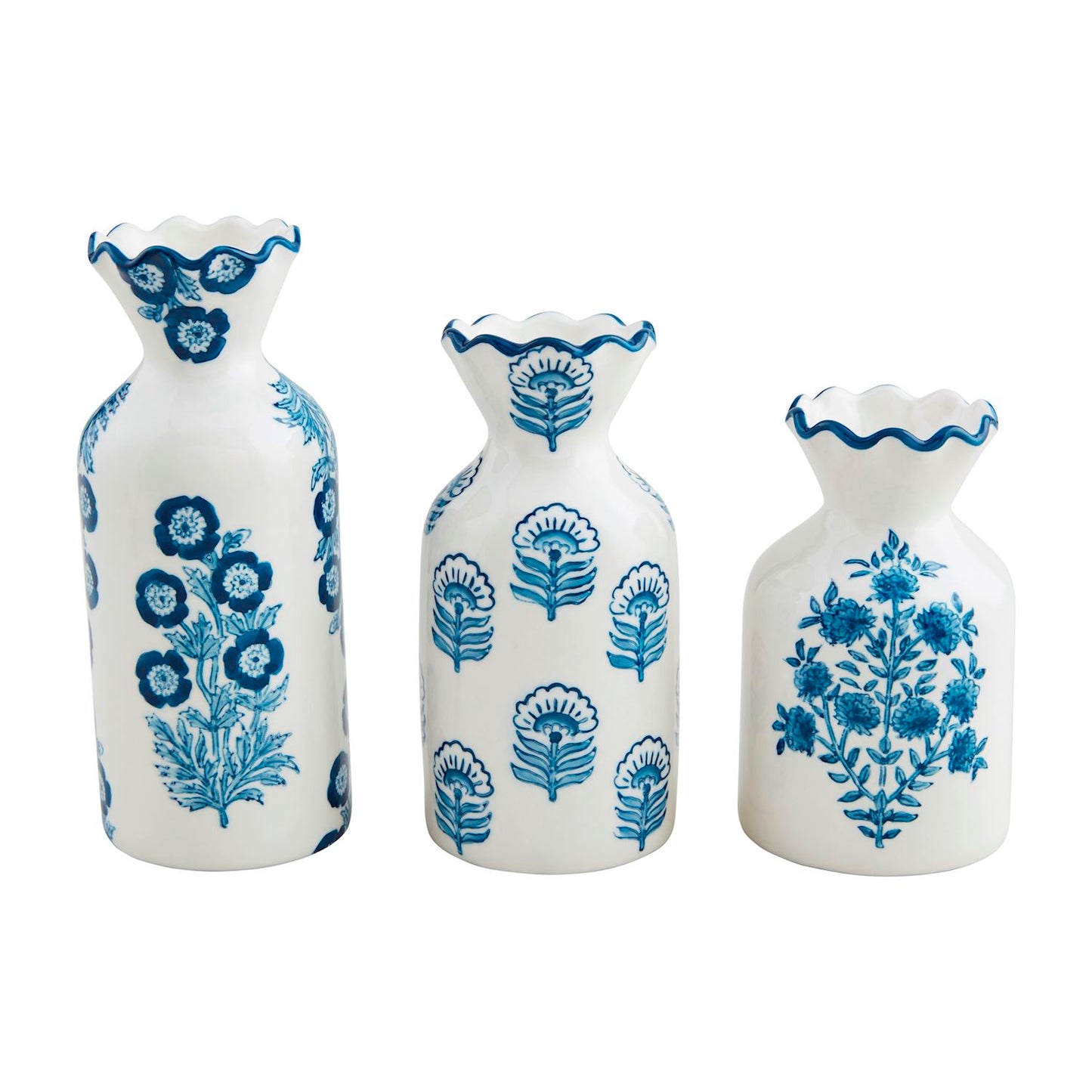 Mudpie Flower Stem Block Print Bud Vase