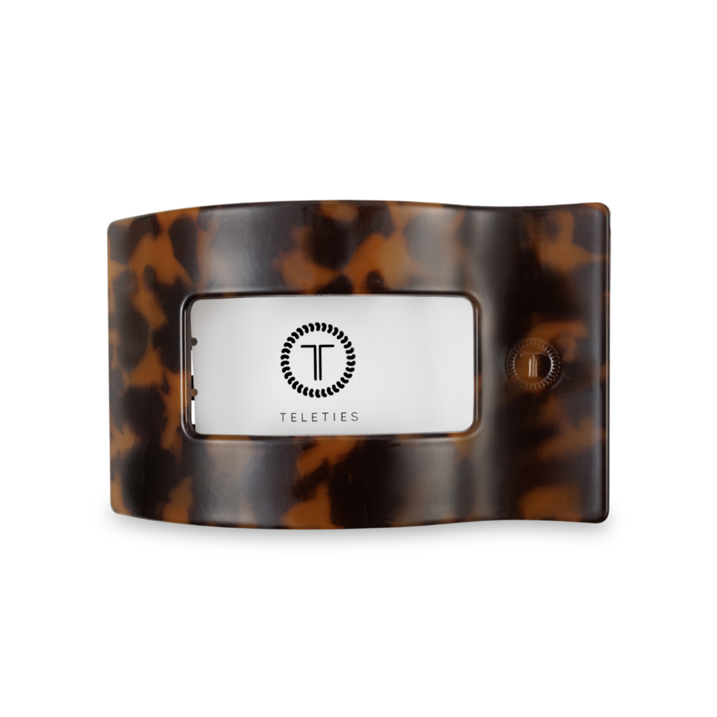 Teleties Flat Rectangle Hair Clip Medium Tortoise
