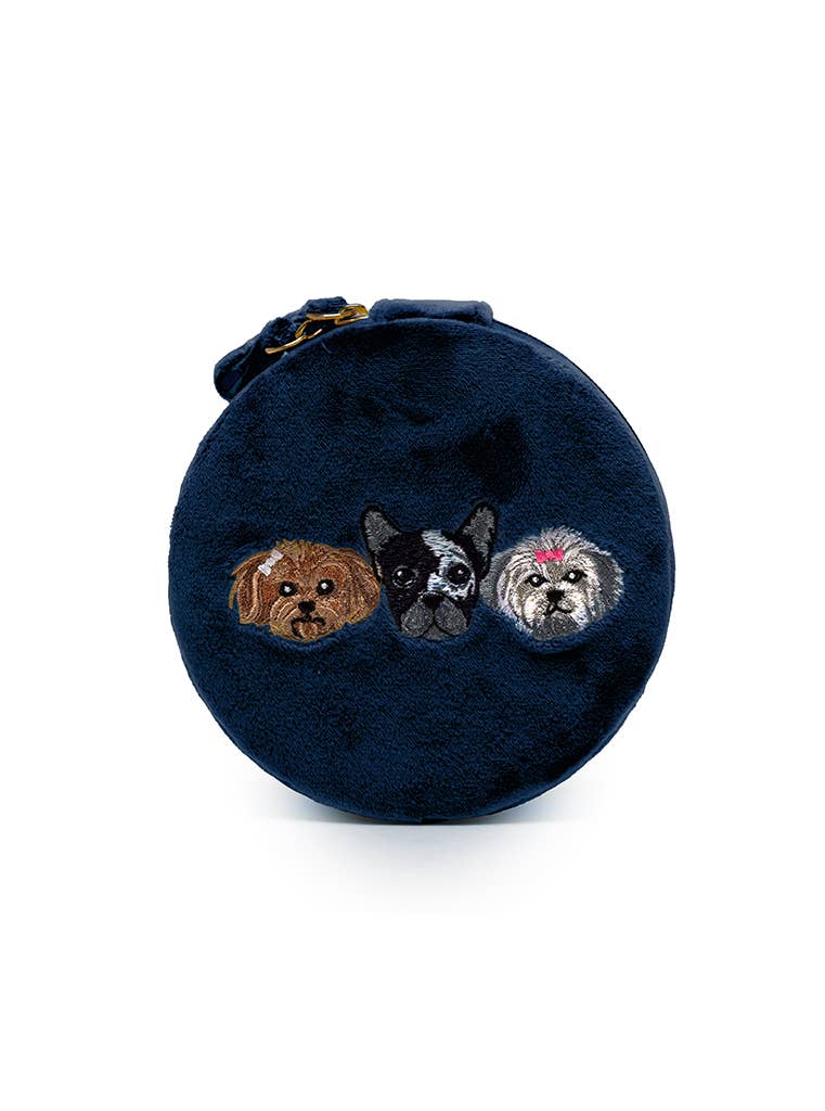 Living Royal Velvet Jewelry Zip Case Puppy Pals