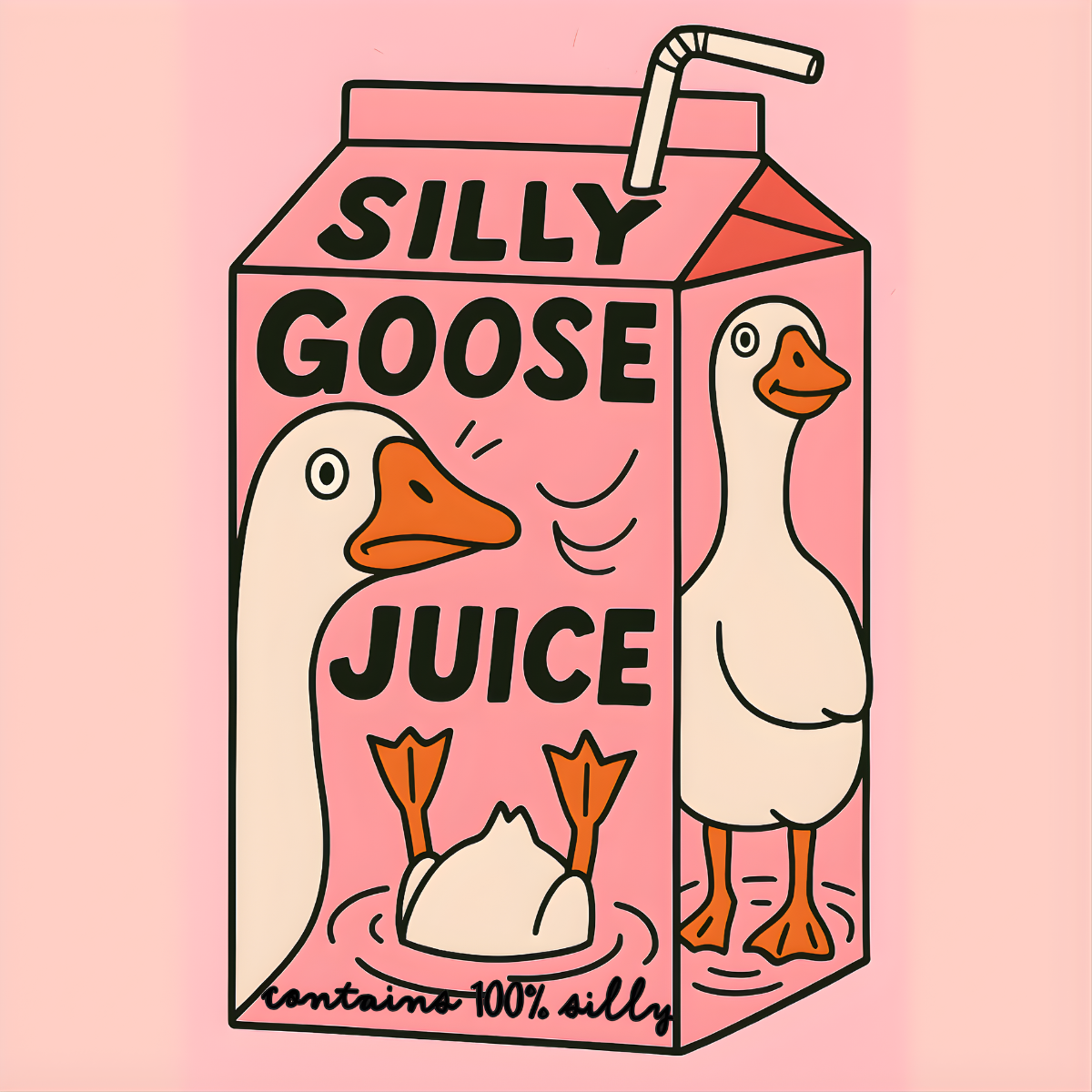 Silly Goose Juice Sticker – Funny Goose Cartoon – Jilly's Boutique