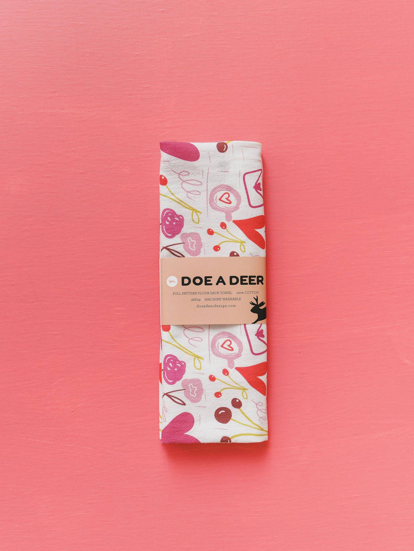Hearts & Things Full Pattern Tea Towel | Valentine's Day