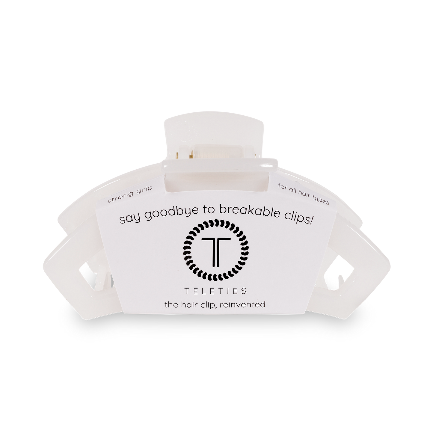 Teleties Open Hair Clip Small Coconut White