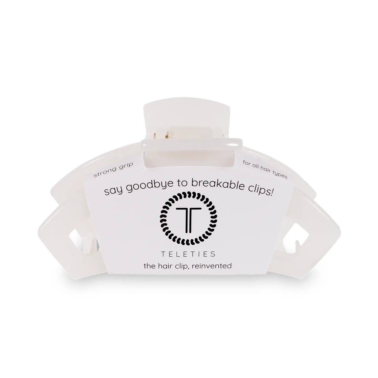 Teleties Open Hair Clip | Small | Coconut White