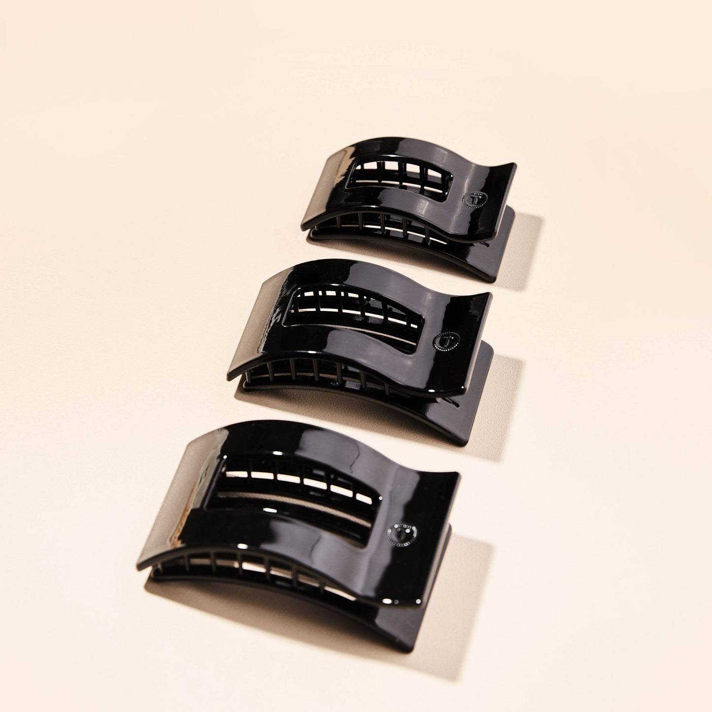 Teleties Flat Rectangle Hair Clip Large Jet Black