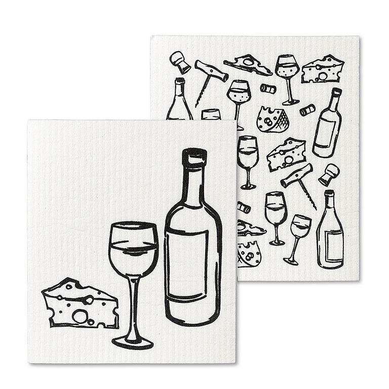 Wine & Cheese Dishcloths