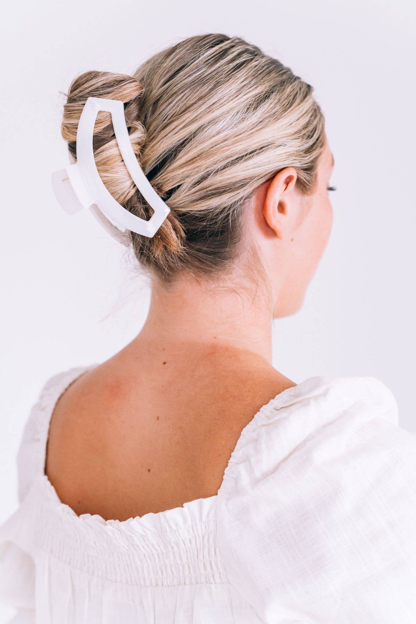 Teleties Open Hair Clip Large Coconut White