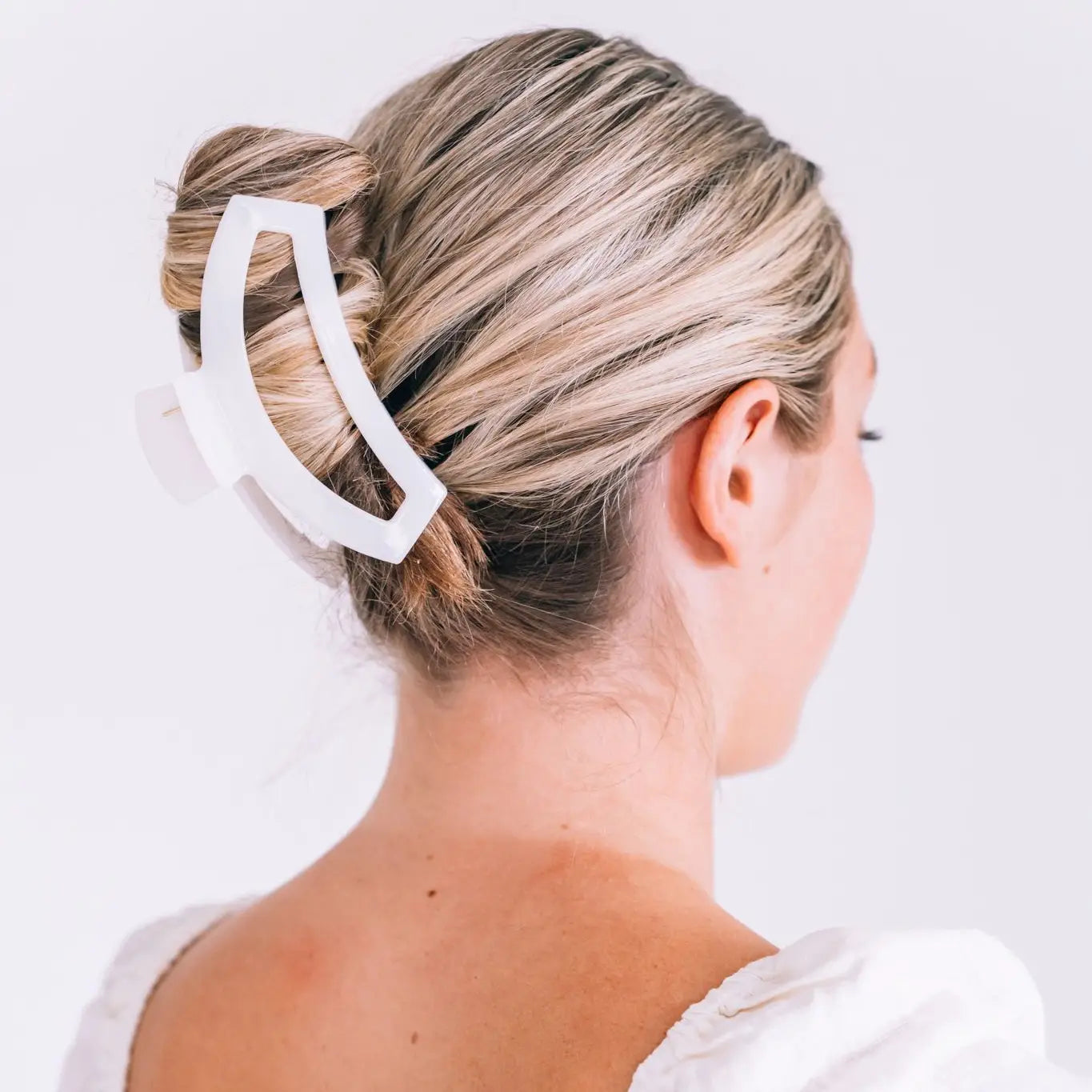 Teleties Open Hair Clip | Large | Coconut White