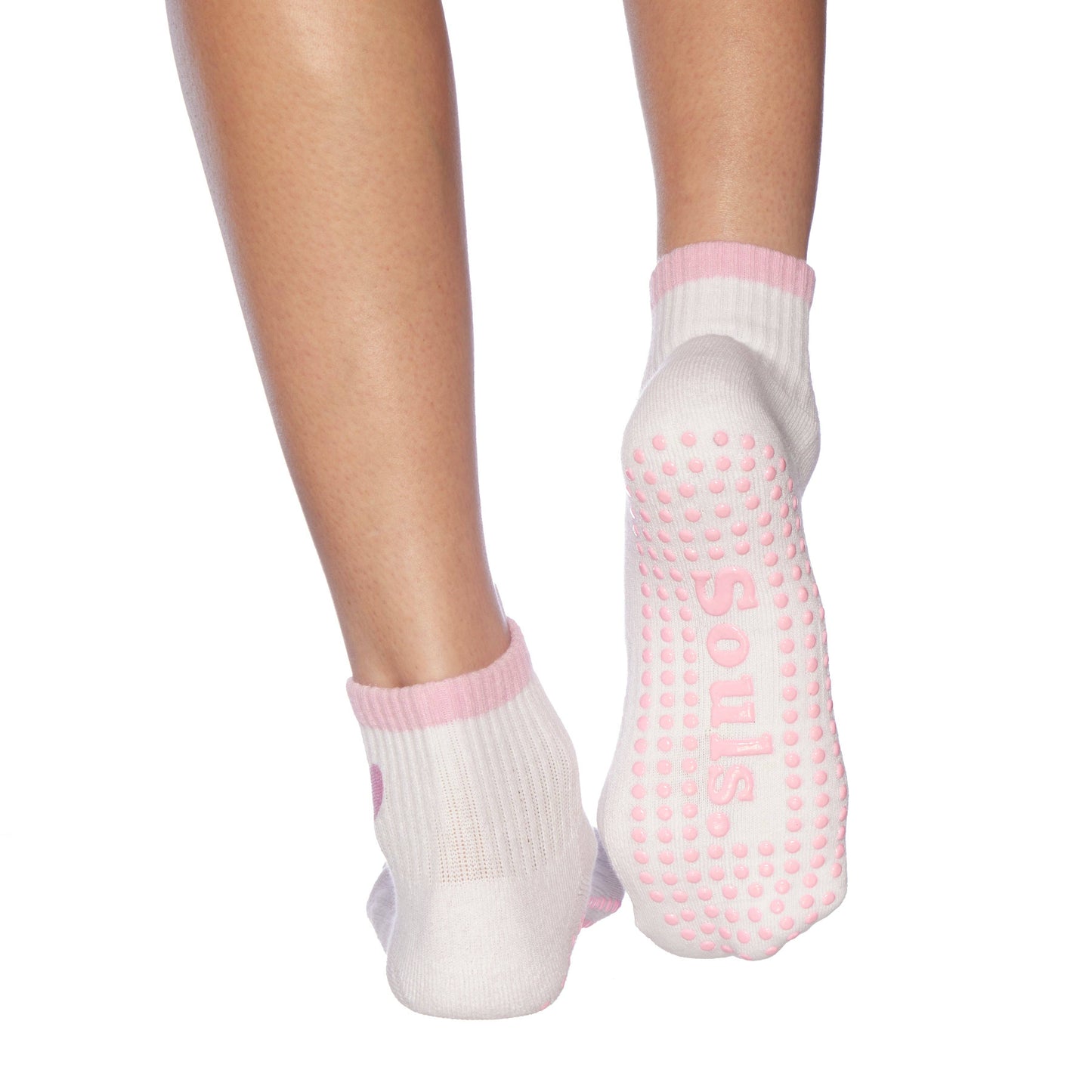 Souls. Pink Heart Grip Socks