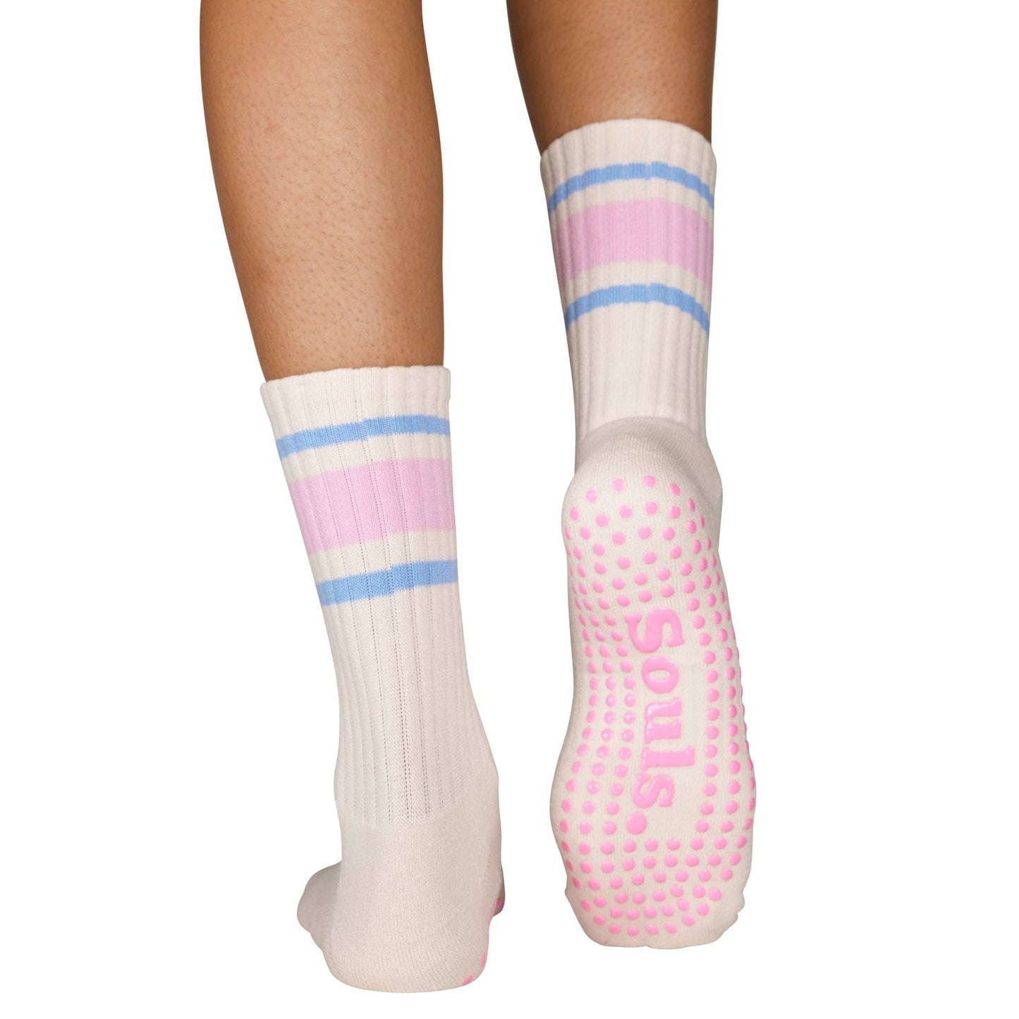 Souls. Pink Retro Grip Socks