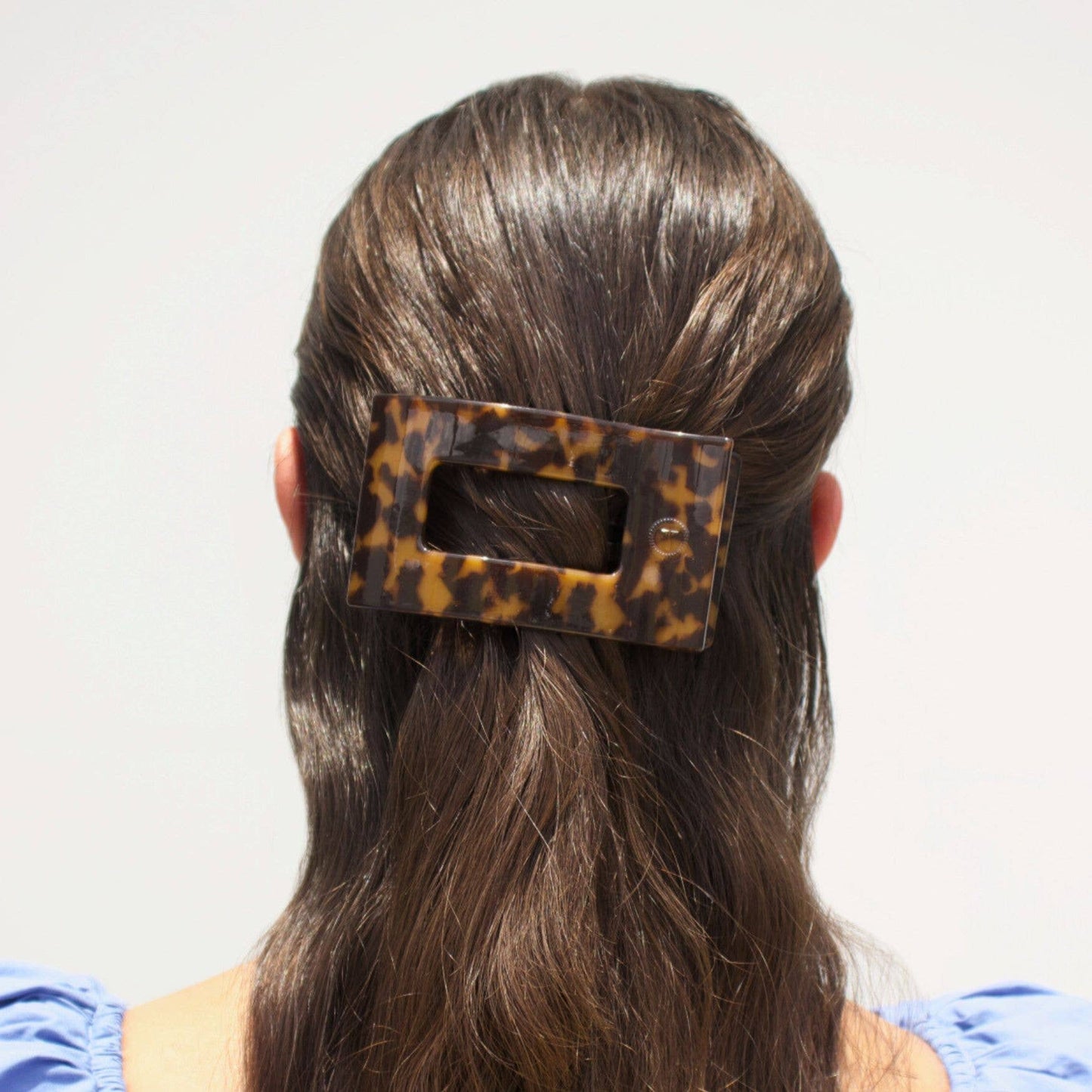 Teleties Flat Rectangle Hair Clip Medium Tortoise