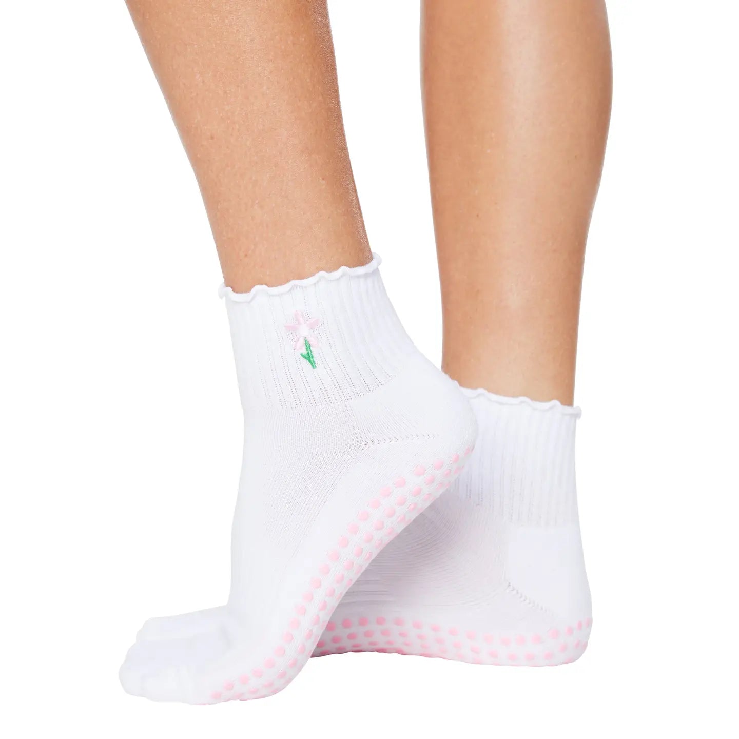 Souls. Ruffle Flower Grip Socks