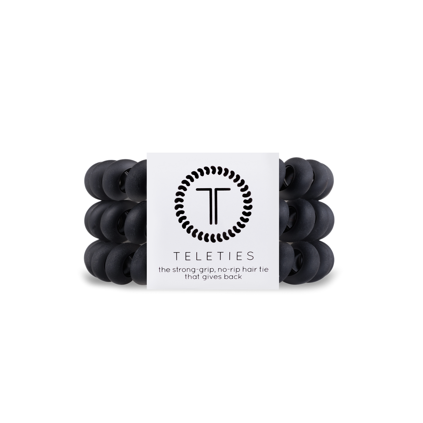 Teleties Spiral Hair Coils | Large | Matte Black Hair Ties