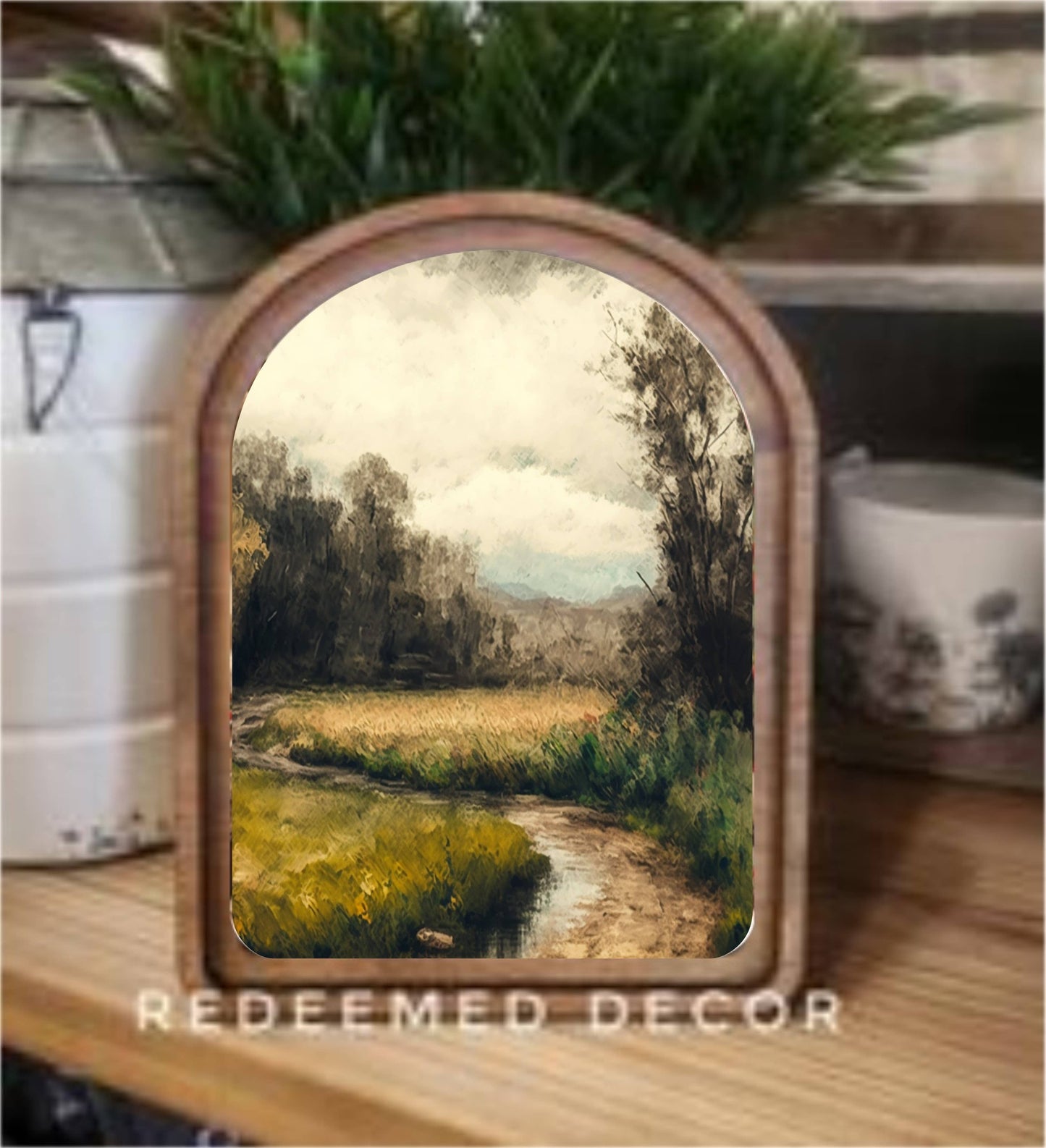 Arch Top Moody Dirt Road Framed Art: 6x8"
