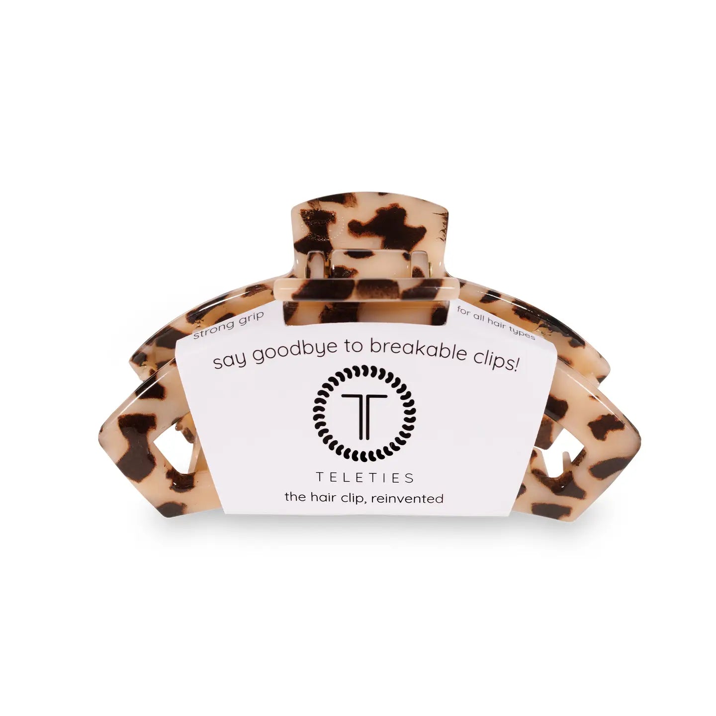 Teleties Open Hair Clip | Medium | Blonde Tortoise