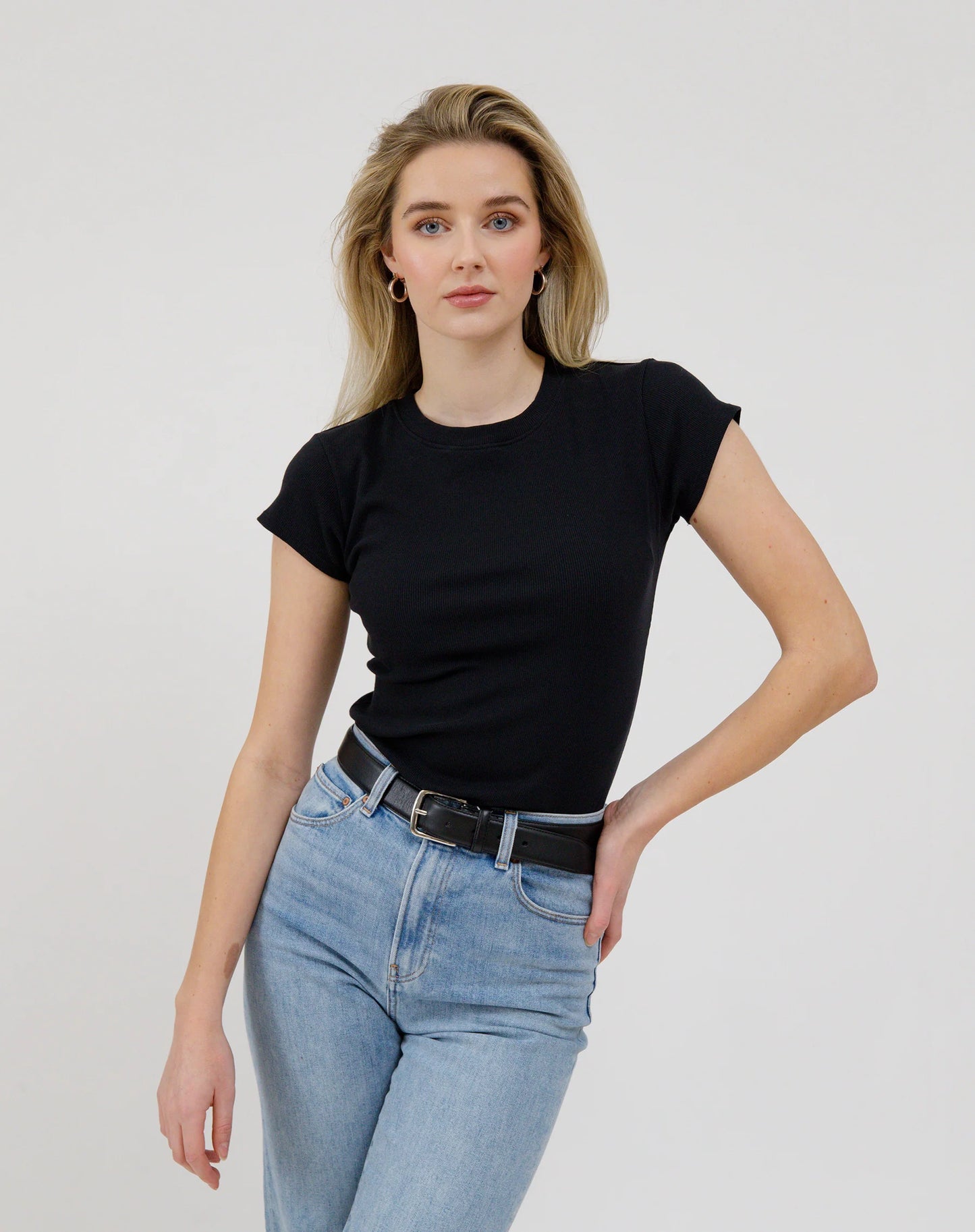 Brunette The Label Ribbed Fitted Tee