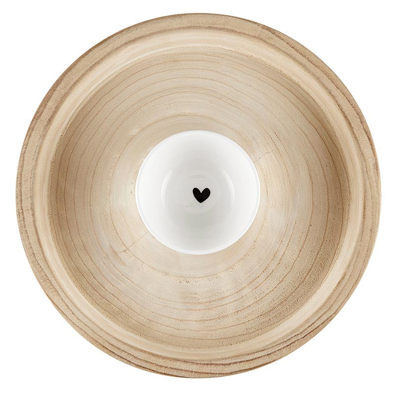 Chip Holder With Heart Dip Bowl