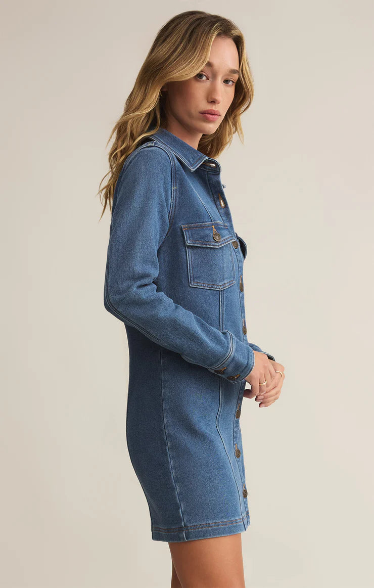 Z Supply Candice Denim MIni Dress