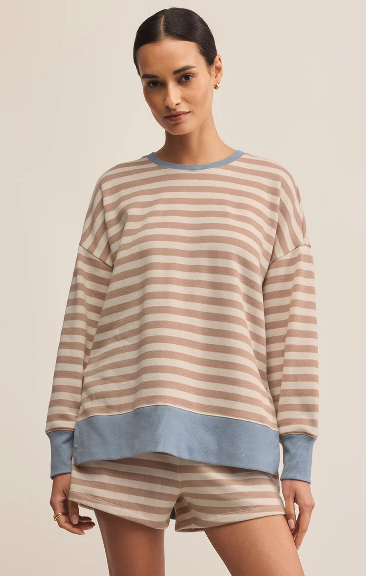 Z Supply Layer Up Stripe Sweatshirto