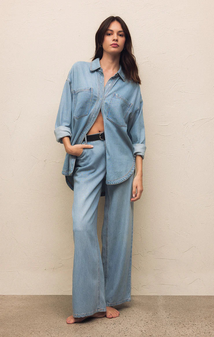 Z Supply Mia Loose Wide Leg Denim Pant