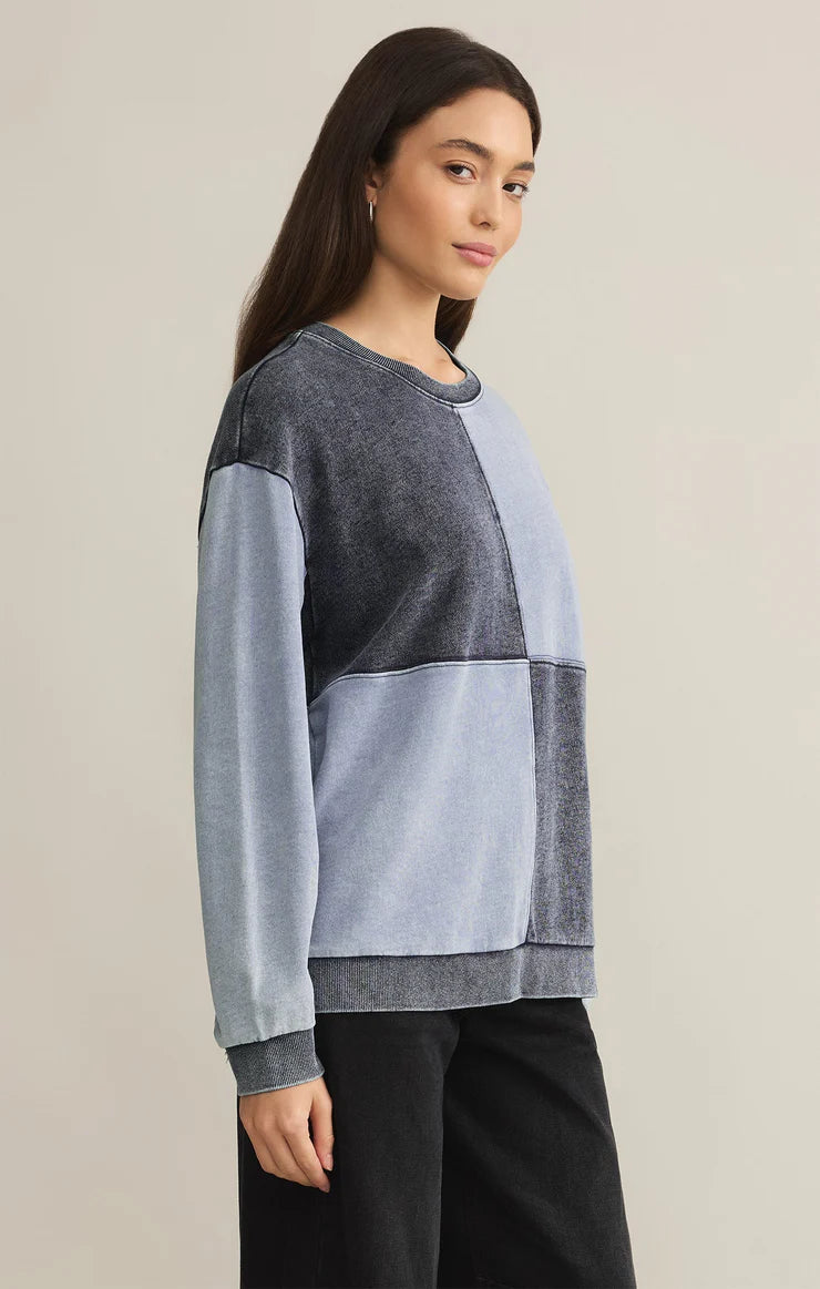 Z Supply Fair & Square Denim Sweatshirt