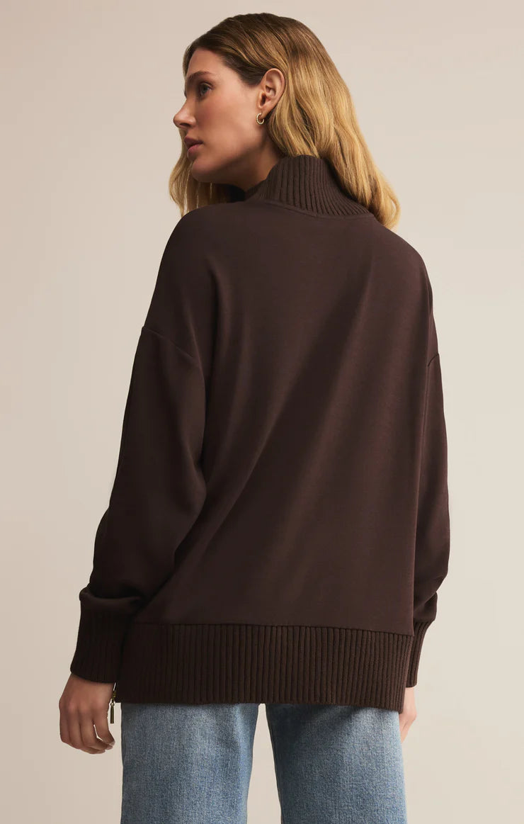 Z Supply Sable Luxe Mock Neck Top
