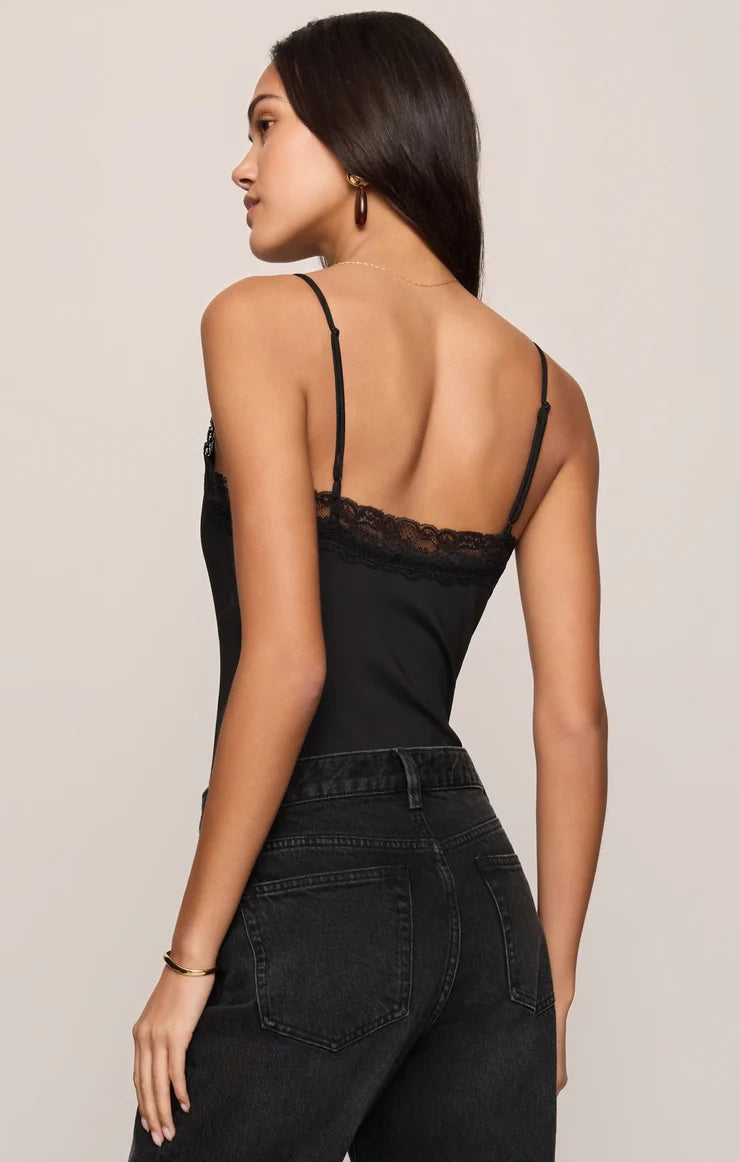 Z Supply After Dark Lace Trim Bodysuit
