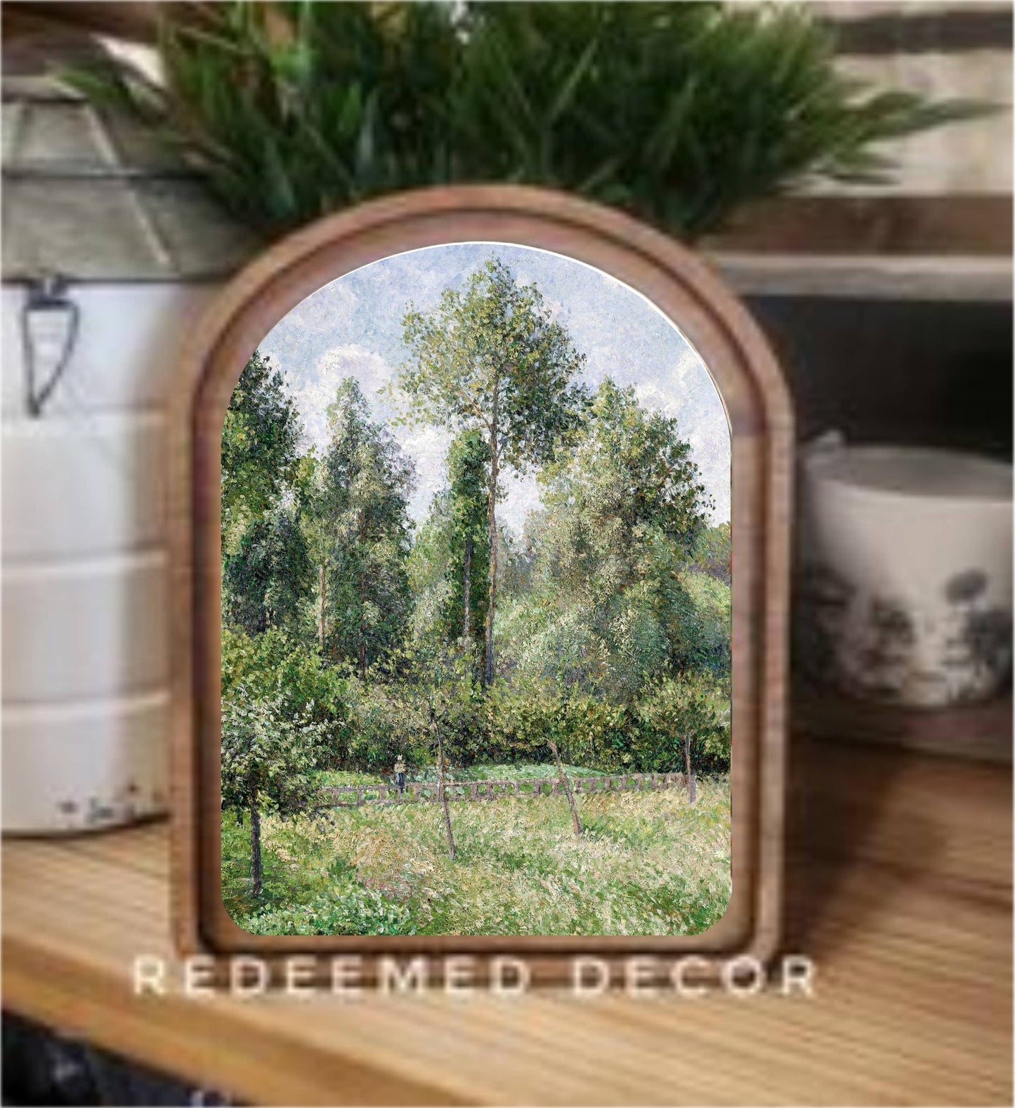 Arch Top Poplars Framed Art : 6x8"