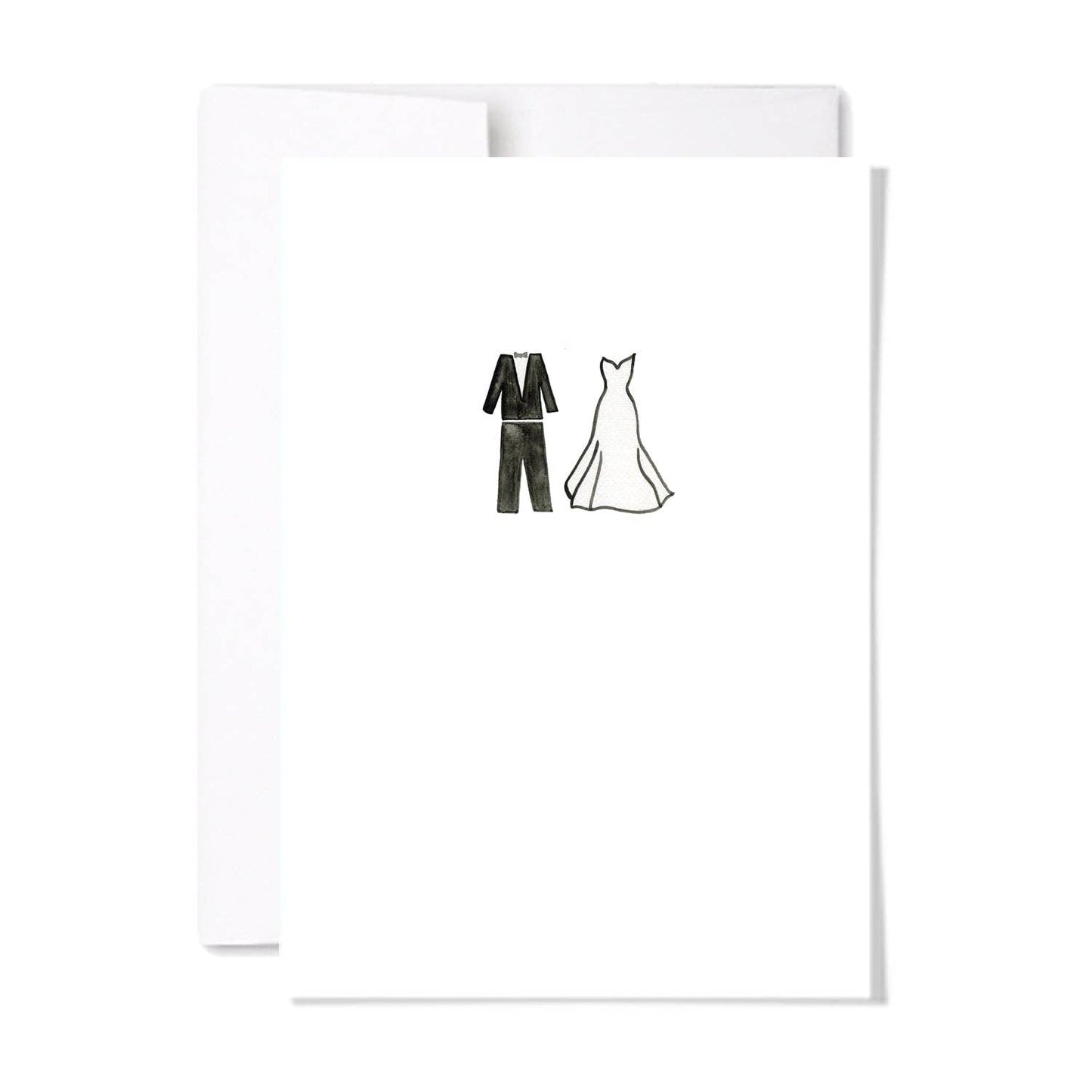 Bride and Groom | Minimalist Illustrated Wedding Card: Single Card