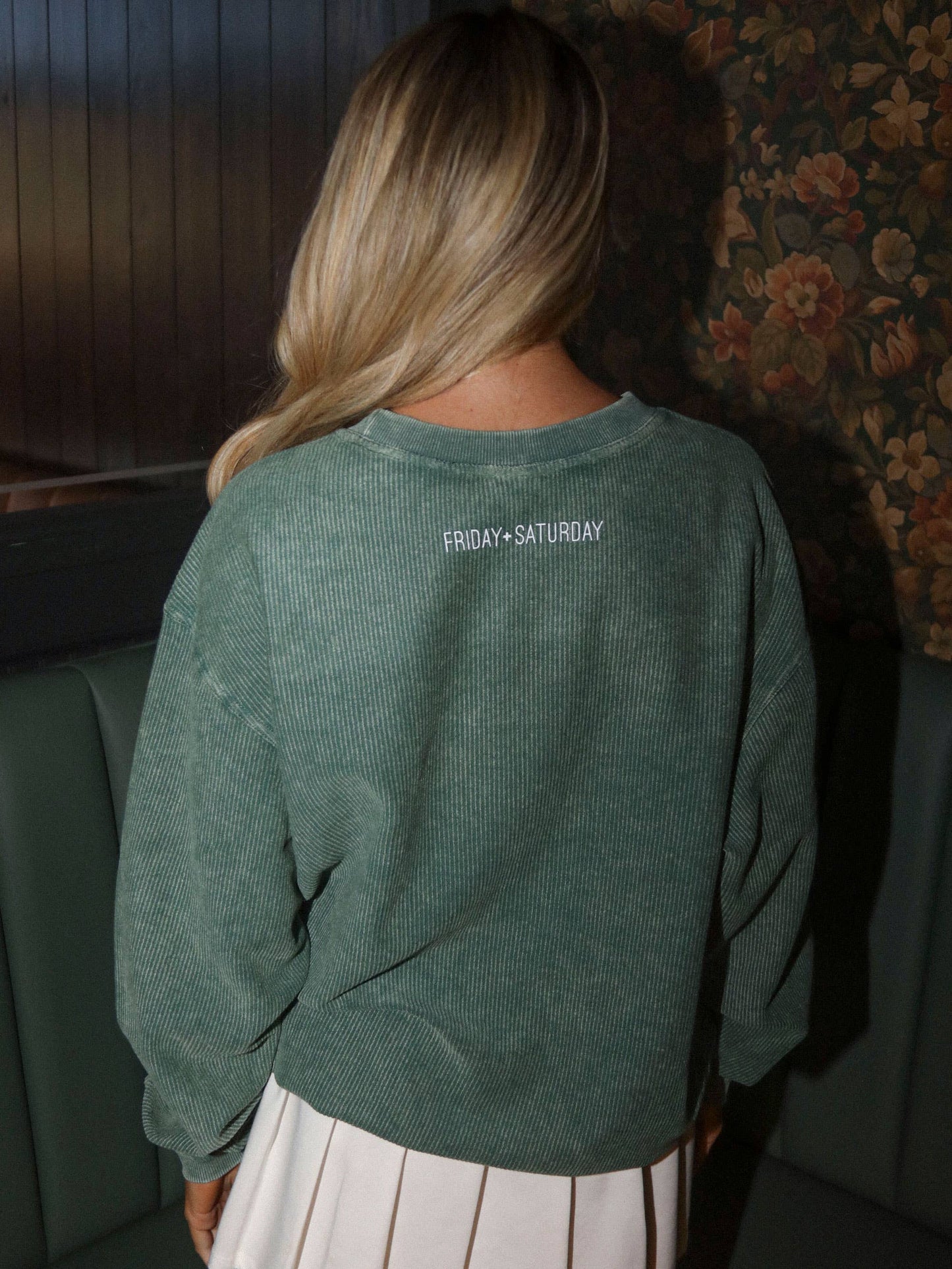 Friday + Saturday Lucky Corded Sweatshirt