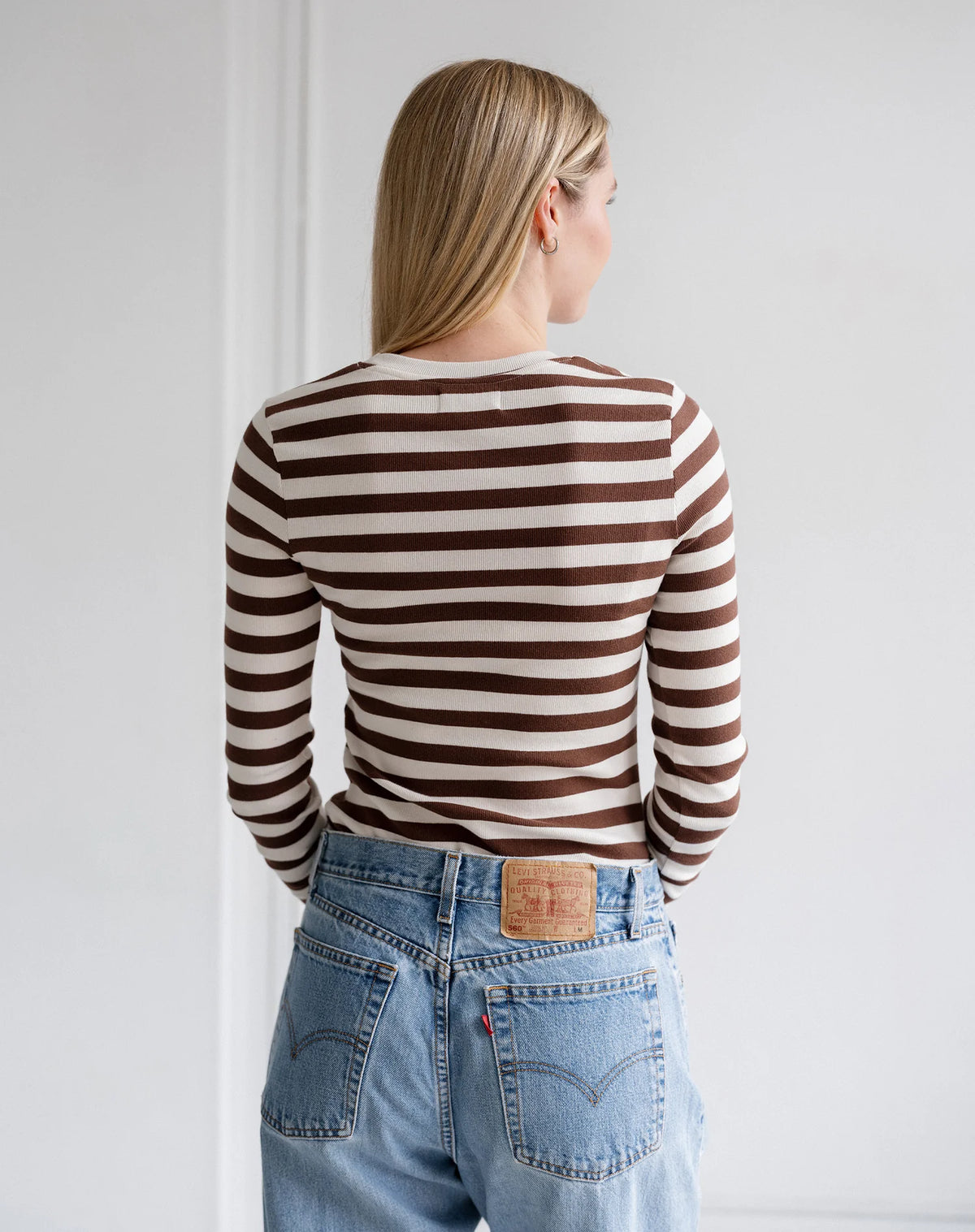 Brunette The Label Ribbed Long Sleeve Tee
